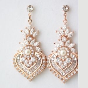 Rose Gold Wedding Earrings
